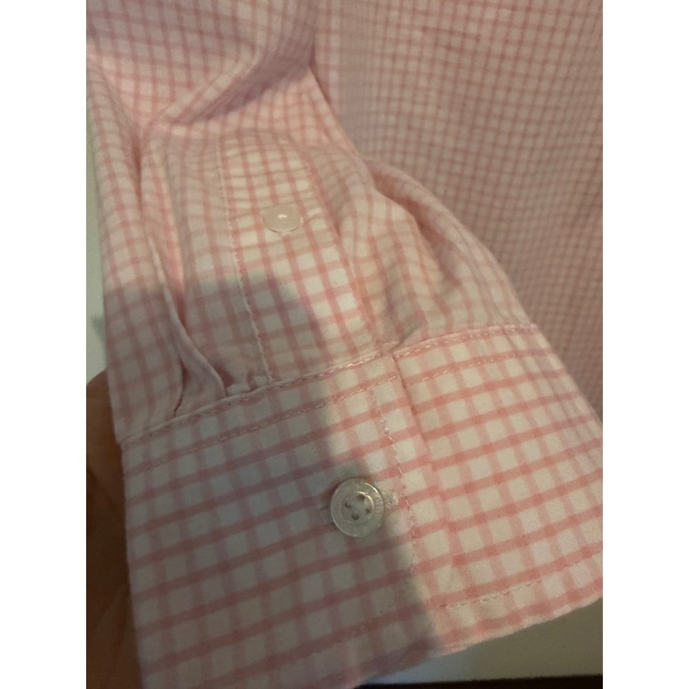 Crown & Ivy Boys Pink White Gingham Long Sleeve Button Down Shirt Size L Large - Picture 7 of 11